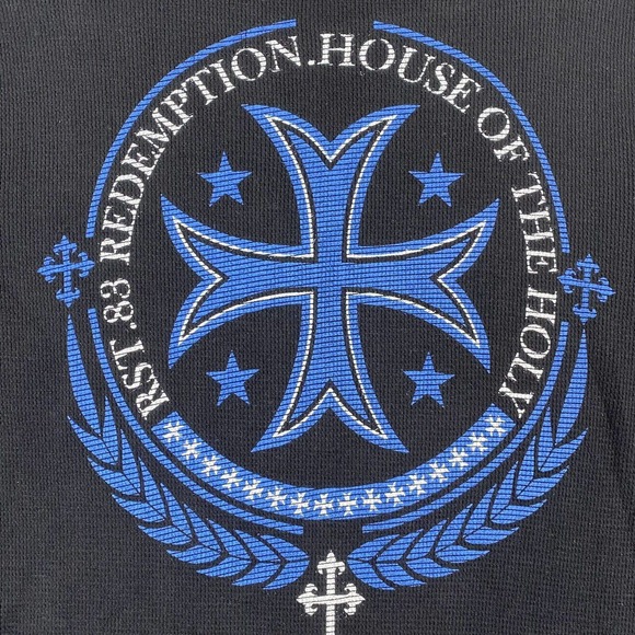 Raw State by Affliction Men’s Medium Black Blue Thermal Double Sided Redemption - Picture 8 of 11